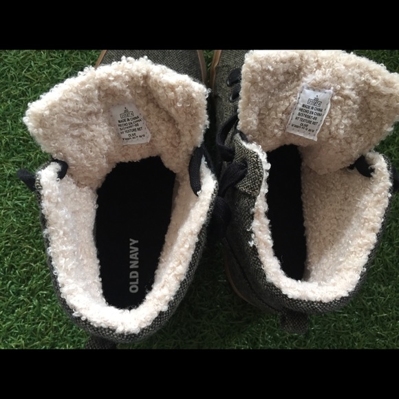 NWOT boys sz 1 Sherpa fleece Hi-top sneaker tweed - Picture 11 of 11